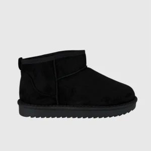 Bottines plates fourrées noir