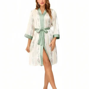 Robe de Chambre Kimono Satin Femme
