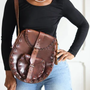 Sac en cuir vintage années 1970
