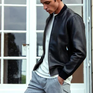 Blouson Bomber En Cuir
