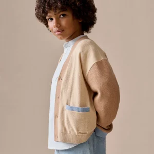 Cardigan Edouard col V en coton biologique et cachemire