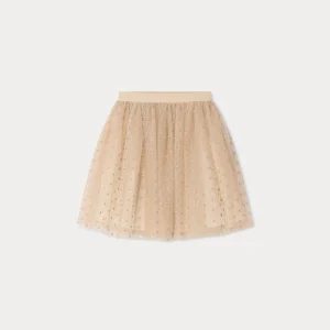 Jupe Pois élastiquée à la taille en tulle brodé
