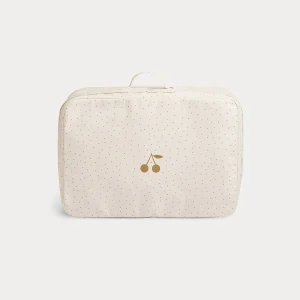 Grande valise en coton enduit bébé or