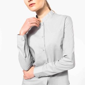 Chemise de cuisinier Col Mao Femme