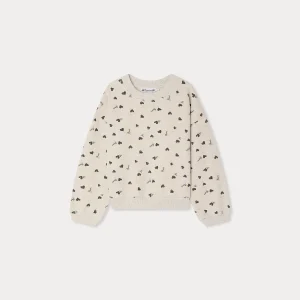 Sweat Tayla à imprimé cœur noir et doré en coton biologique
