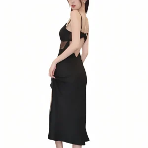 Chemise de Nuit Longue en Satin Sexy