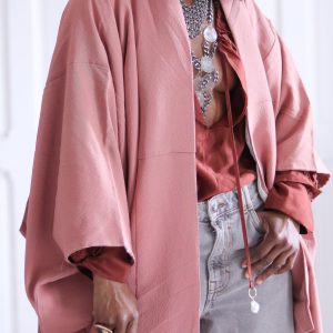 Fait main kimono rose pale