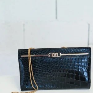 Pochette vintage en cuir signé Menes BIERS Paris