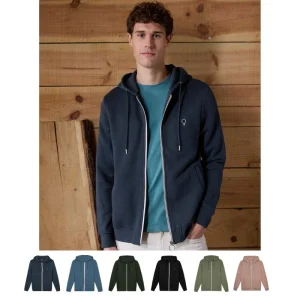 Sweat à capuche zippé Mesnil coton recyclé - Faguo